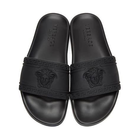 versace slide black|Versace slides cheap.